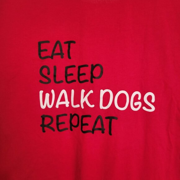 Sleep Sense "Eat Sleep Walk Dogs Repeat" Dog 2 Piece Pajamas Size Large - Picture 3 of 9